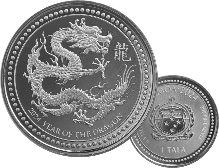 2024 Samoa Year of the Dragon Silver Coins