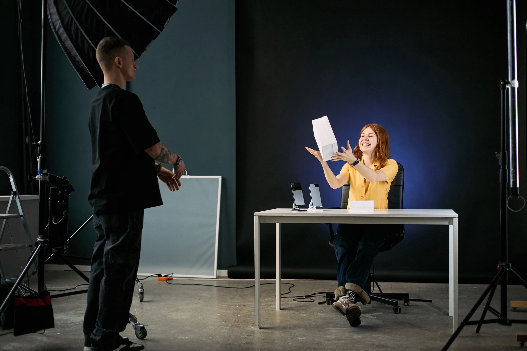 Creator filming a social media product promotion